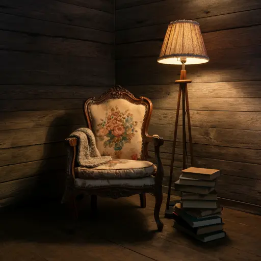 Antique Wooden Chair with Cushion