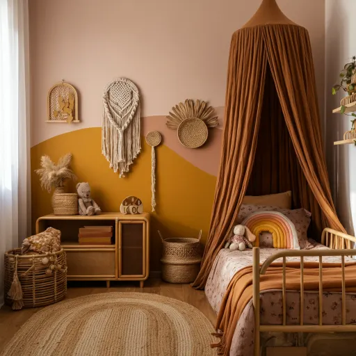 Charming Boho Vibes Kids Rainbow Bedroom