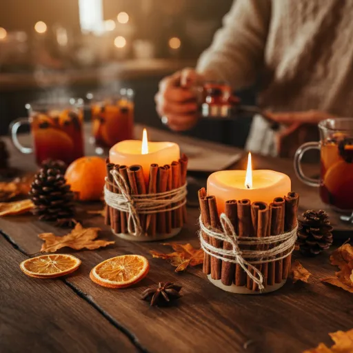 Cinnamon Stick Wrapped Candles