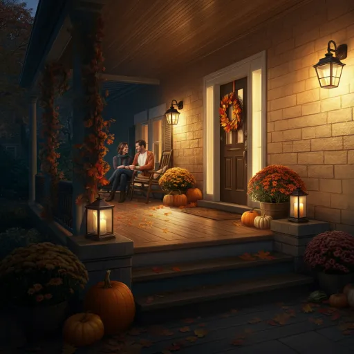 Autumn Charm with Elegant Porch Wall Lamps