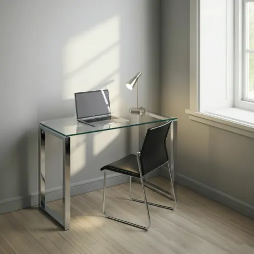 Glass Desk for an Airy Look