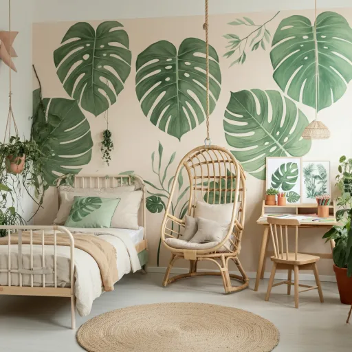 Monstera Leaf Accent Wall 
