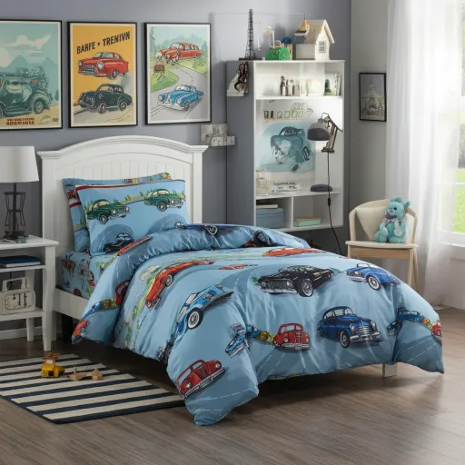 Retro Cars and Roads Bedding