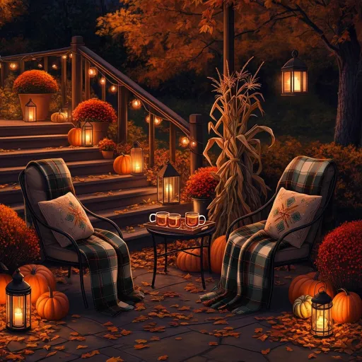 Romantic Autumn Patio with Lanterns