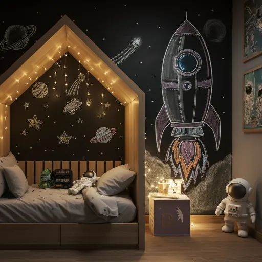 Space Rocket Chalk Wall