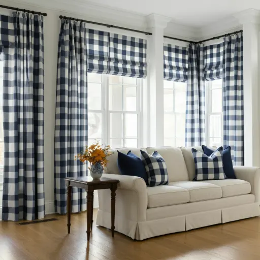 Blue Buffalo Check Curtains