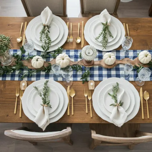Blue Gingham Table Runner