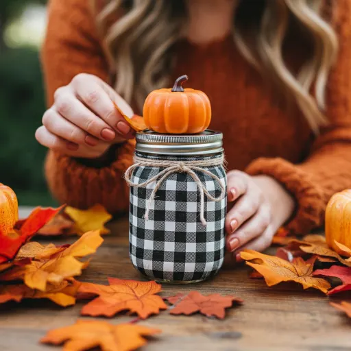 Buffalo Check Mason Jar