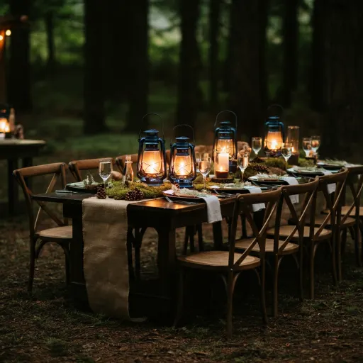 Candlelit Woodland Dinner Table