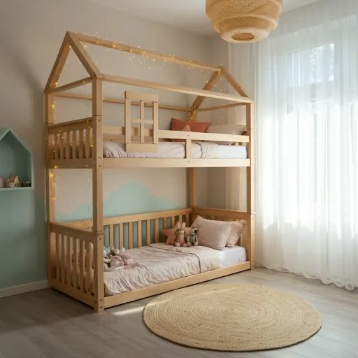 House-Shaped Wooden Bunk Bed