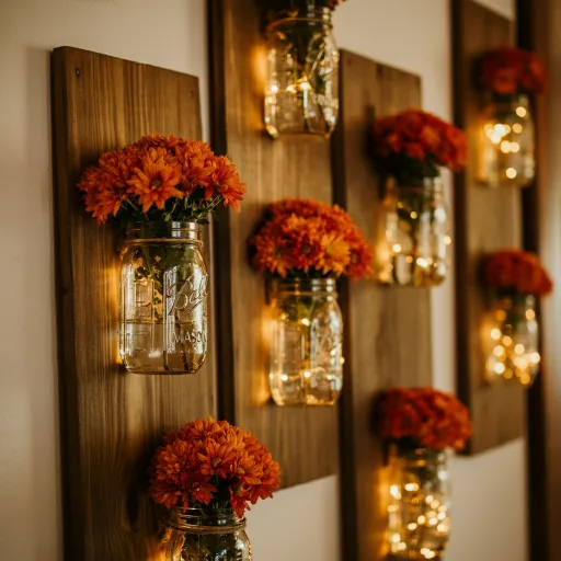 Mason Jar Wall Sconces with Flowers