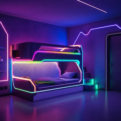 Neon Rainbow Glow Bed