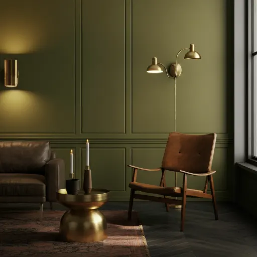  Olive Green & Brass