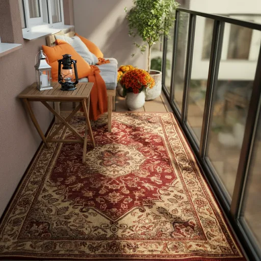 Outdoor Rug with Autumn Tones