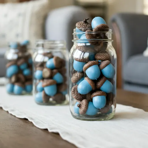 Painted Blue Acorns
