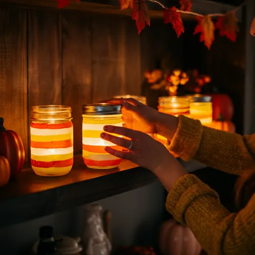 Painted Candy Corn Mason Jars