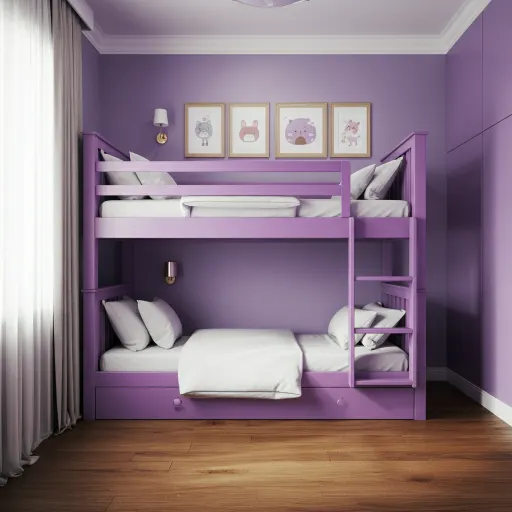 Purple Bunk Bed for Kids