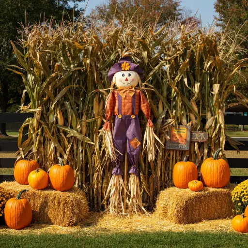 Scarecrow with Cornstalk Backdrop