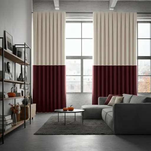 Two-Tone Color-Block Curtains