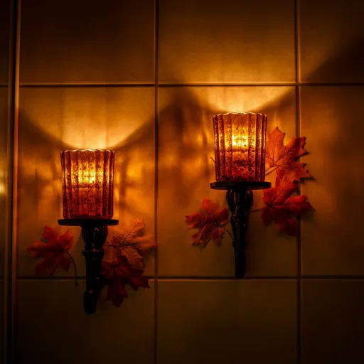  Candle Sconces with Fall Accents