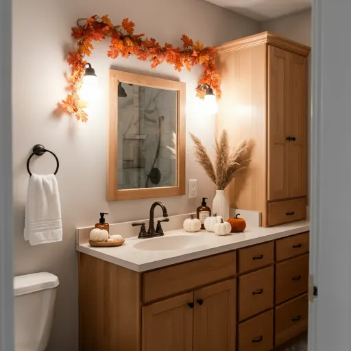 Cozy Pumpkin-Themed Vanity Decor