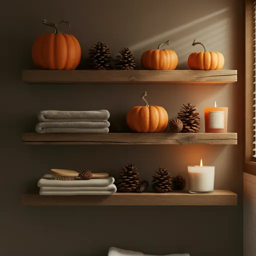 Fall-Styled Floating Shelves