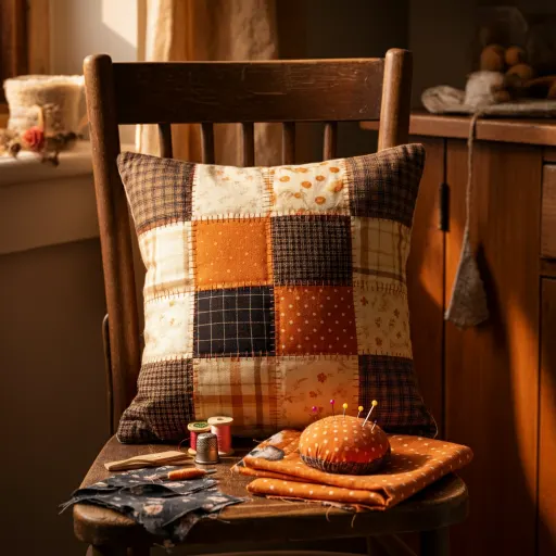 Orange & Black Patchwork Pillow