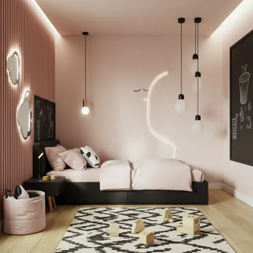 Pink and Black Bedroom Ideas for Kids