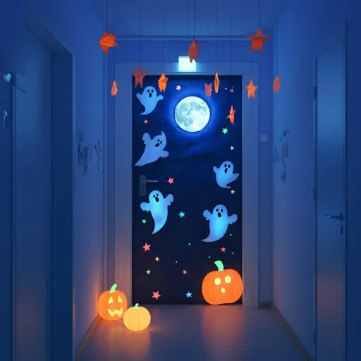 Starry Halloween Night Door