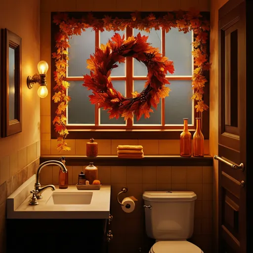 Warm Golden Bathroom with Autumn Touches