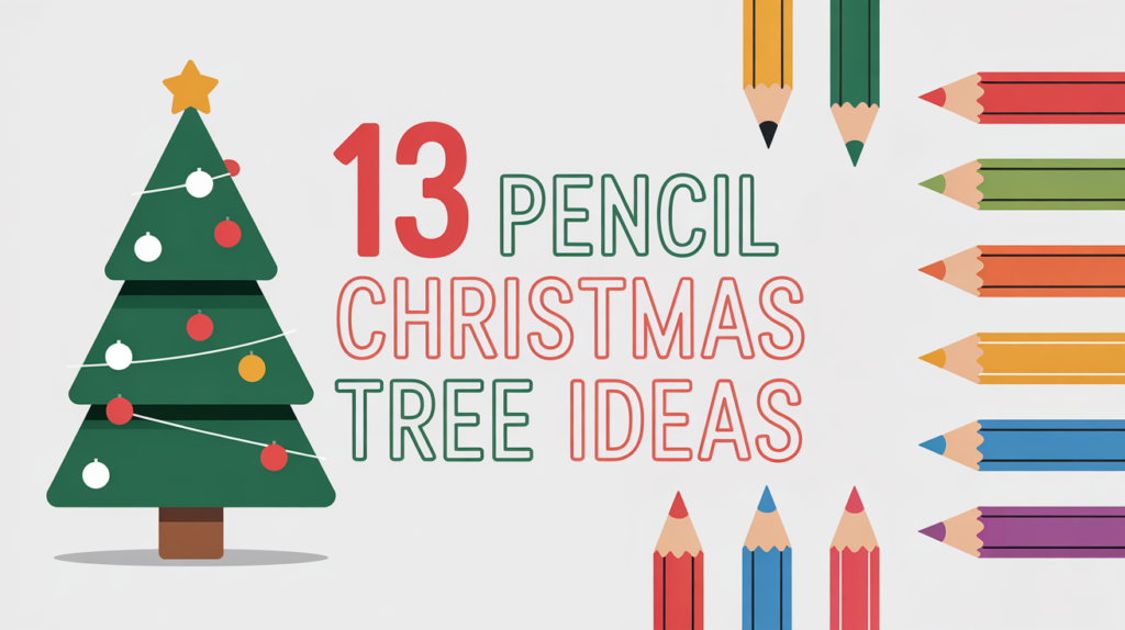 13 Beautiful Pencil Christmas Tree Decor Idea