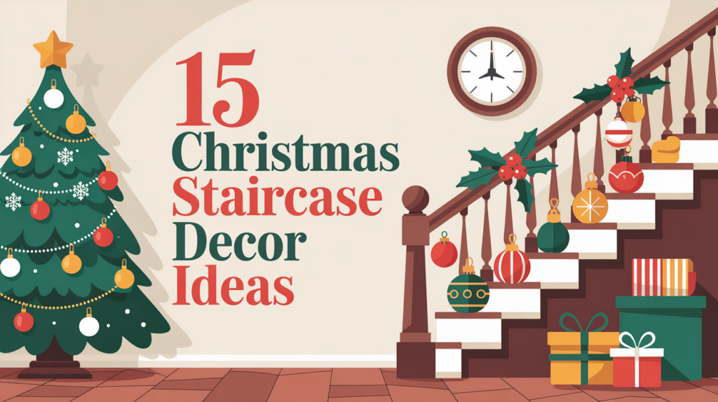 15 Christmas Staircase Decor Ideas