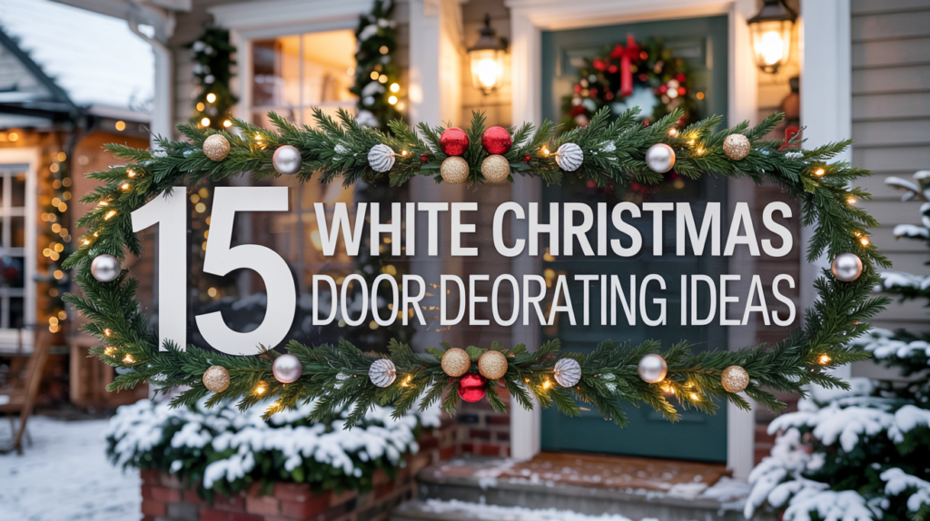 15 White Christmas Door Decorating Ideas