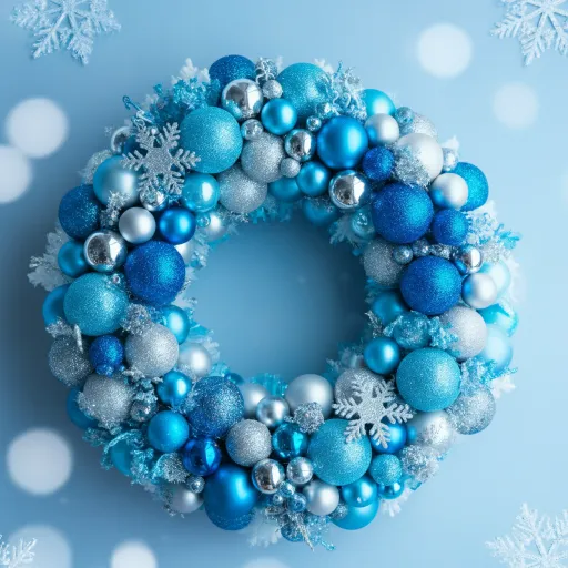 Blue & Silver Frozen-Themed Ornament Wreath