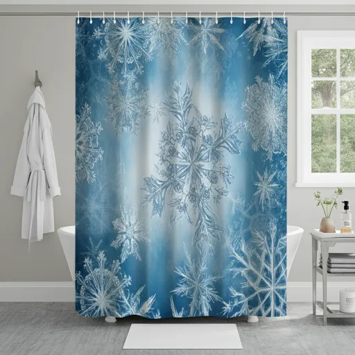 Blue Winter Theme Curtain (Frozen Vibes)