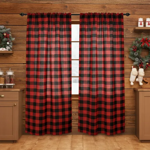 Buffalo Check Farmhouse Curtains