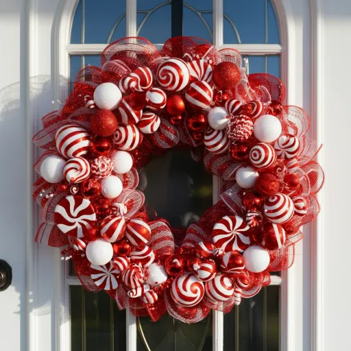 Candy Cane Red & White Ornament Wreath