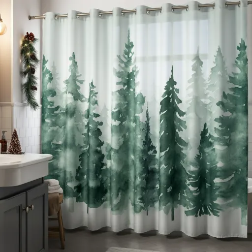 Christmas Tree Forest Curtain