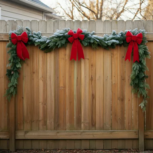 Classic Garland & Red Bow Fence