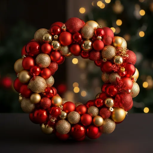 Classic Red & Gold Ornament Wreath