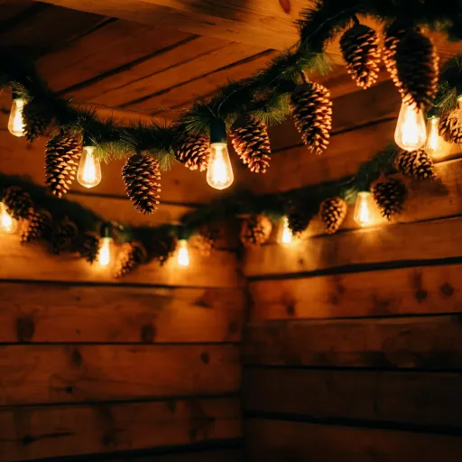 Drape Pinecones and Twinkle Lights