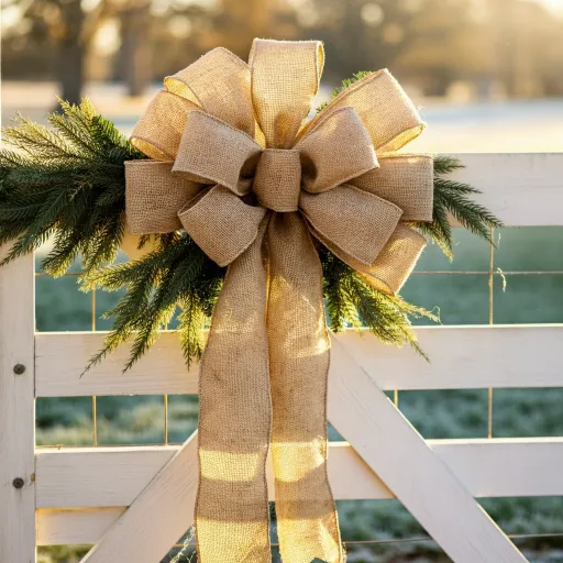 Farmhouse Burlap Bow + Greenery Combo