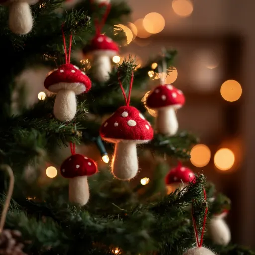 Felt Mushrooms Bring Whimsy To Christmas