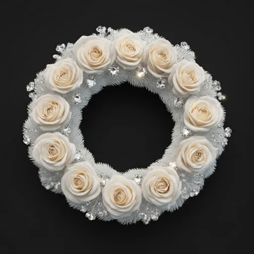 Frosted Cream Roses & Crystals
