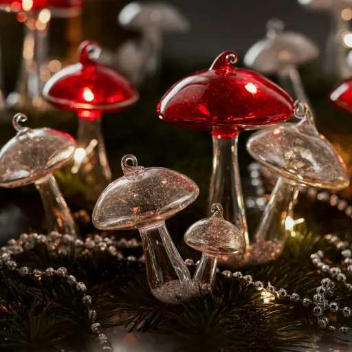 Glass Mushrooms Add Festive Elegance