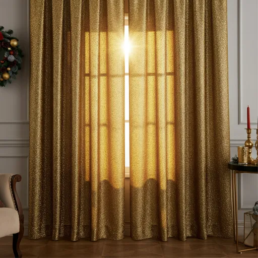 Gold Shimmer Holiday Curtains