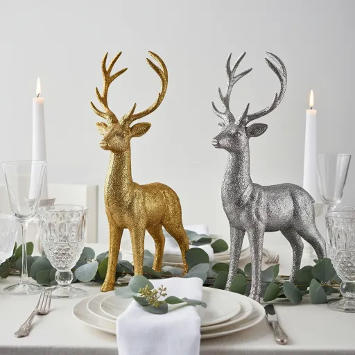 Gold or Silver Reindeer Centerpiece