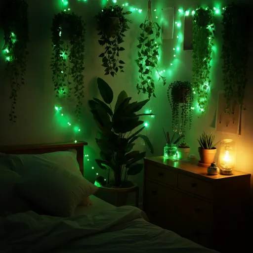 Green Christmas Lights For A Natural Bedroom Glow