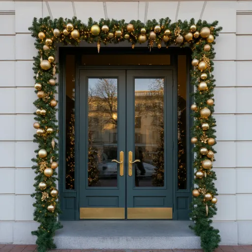 Green & Gold Double Door Garland