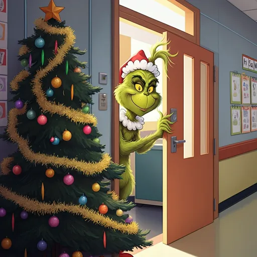 Grinch Christmas Tree Door
